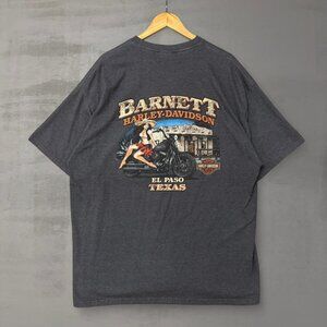 Vintage Harley Davidson Barnett El Paso Texas Grey Shirt‎ XXL